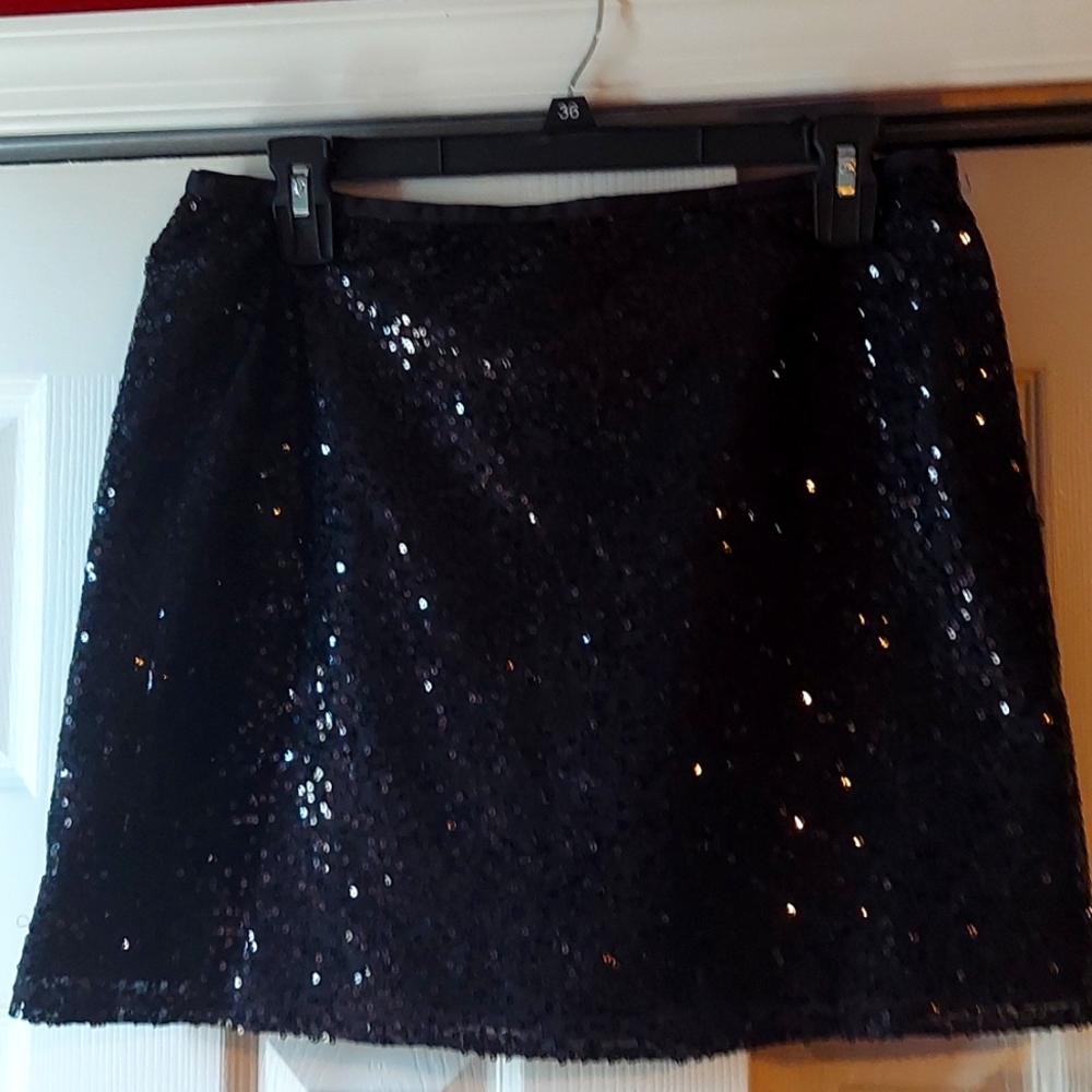 Sequin black women's skirt